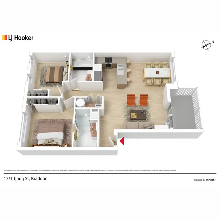Floorplan of Homely apartment listing, 15/1 Ijong Street, Braddon ACT 2612