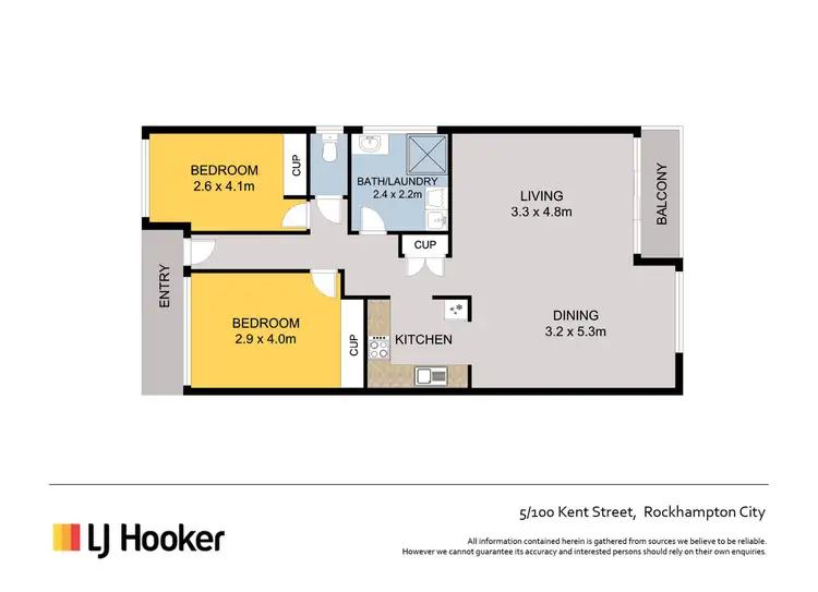 Floorplan of Homely unit listing, 5-100 Kent Street, Rockhampton City QLD 4700