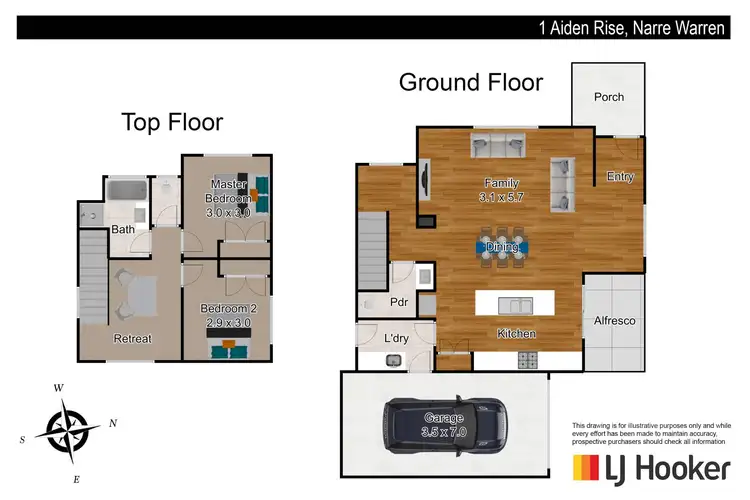 Floorplan of Homely house listing, 1 Aiden Rise, Narre Warren VIC 3805