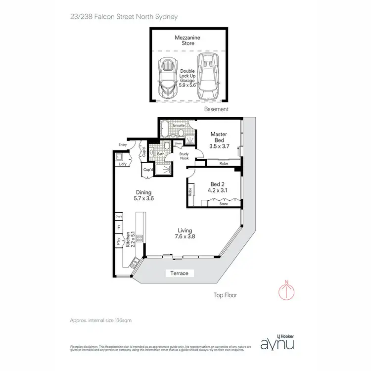 Floorplan of Homely apartment listing, 23/238 Falcon Street, North Sydney NSW 2060