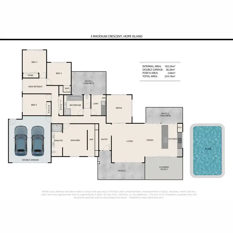 Floorplan of Homely house listing, 3 Rhodium Crescent, Hope Island QLD 4212