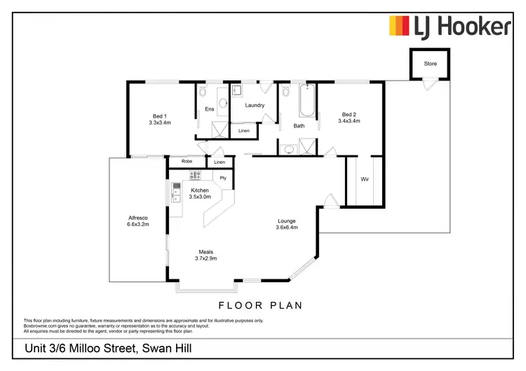 Floorplan of Homely unit listing, Unit 3/6 Milloo Street, Swan Hill VIC 3585