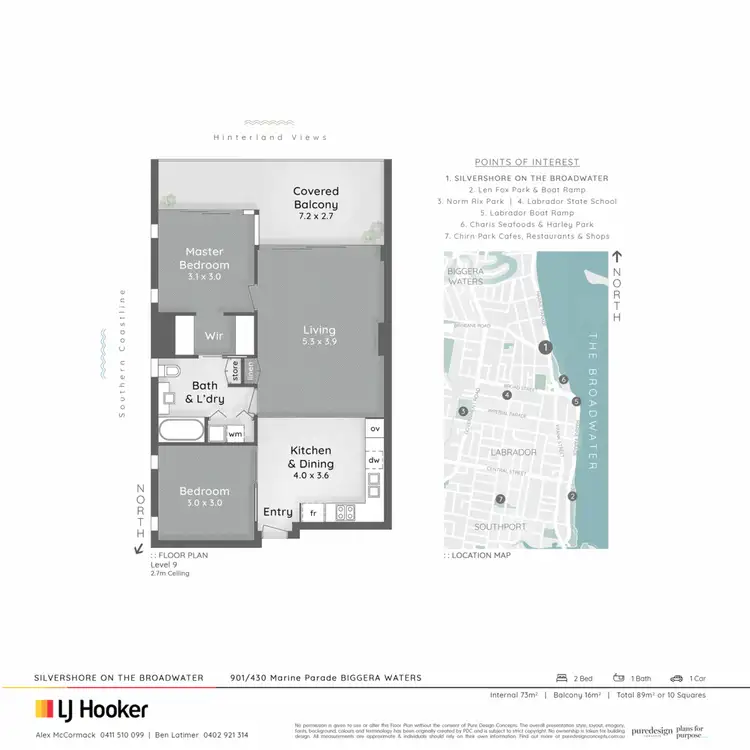Floorplan of Homely apartment listing, 901/430 Marine Parade, Biggera Waters QLD 4216