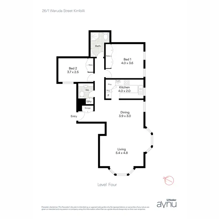 Floorplan of Homely apartment listing, 26/1 Waruda Street, Kirribilli NSW 2061