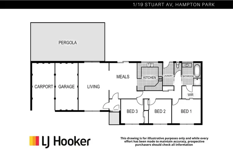 Floorplan of Homely unit listing, 1/19 Stuart Avenue, Hampton Park VIC 3976