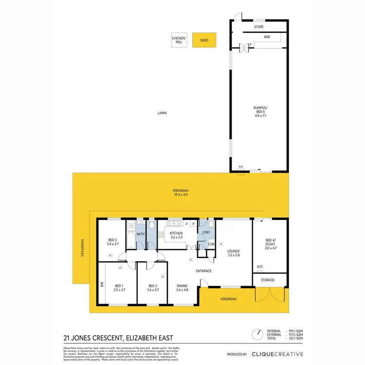 Floorplan of Homely house listing, 21 Jones Crescent, Elizabeth East SA 5112
