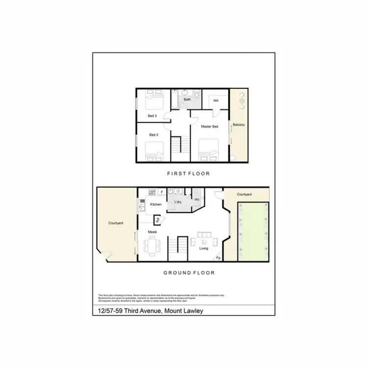 Floorplan of Homely townhouse listing, 12/57-59 Third Avenue, Mount Lawley WA 6050
