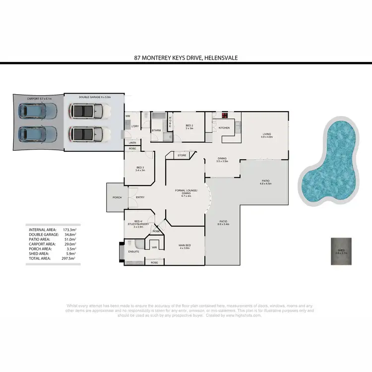 Floorplan of Homely house listing, 87 Monterey Keys Drive, Helensvale QLD 4212