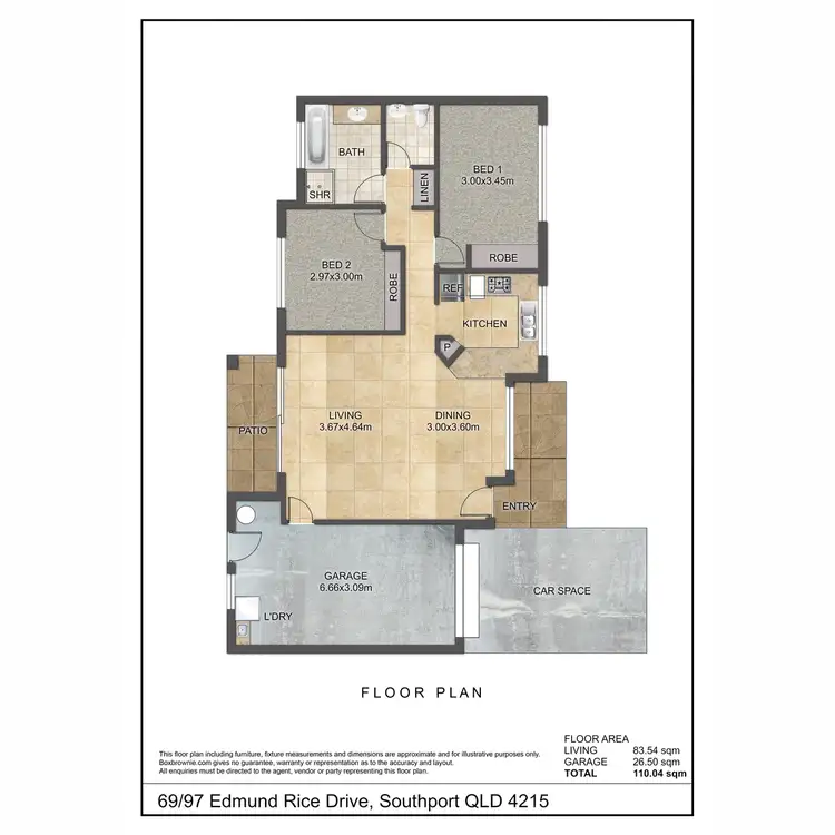 Floorplan of Homely townhouse listing, 69/97 Edmund Rice, Southport QLD 4215