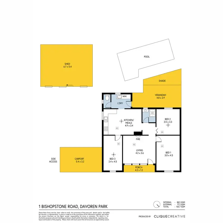 Floorplan of Homely house listing, 1 Bishopstone Road, Davoren Park SA 5113