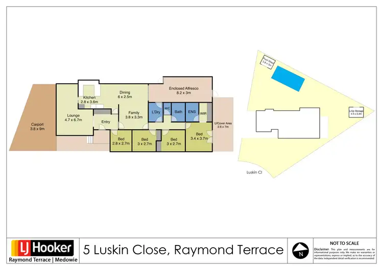 Floorplan of Homely house listing, 5 Luskin Close, Raymond Terrace NSW 2324