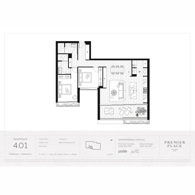 Floorplan of Homely apartment listing, 4.01/14 - 20 Premier Street, Neutral Bay NSW 2089