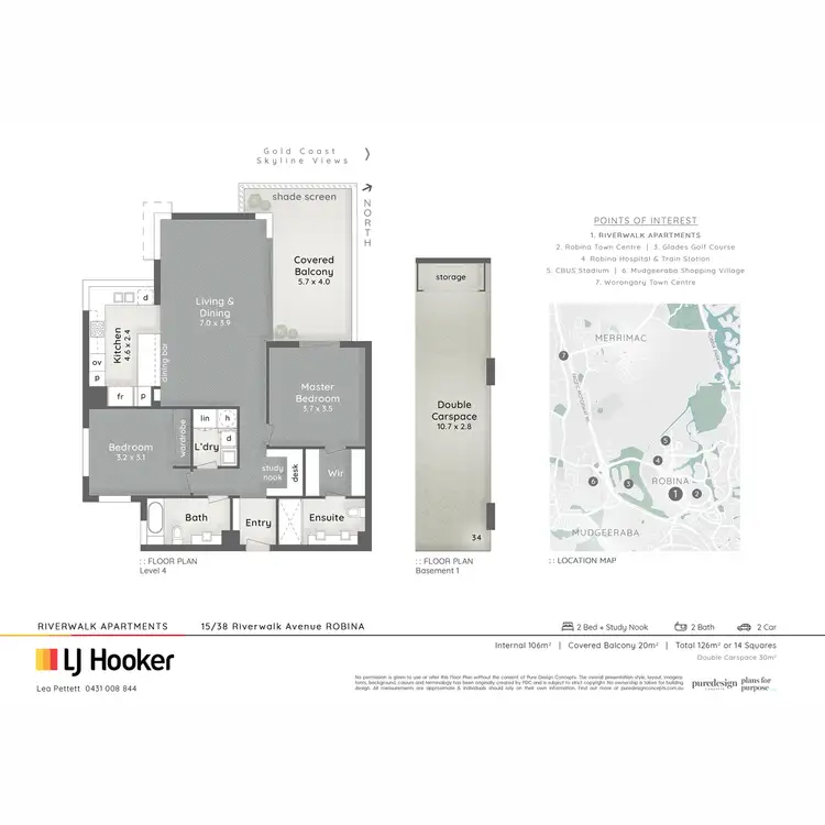 Floorplan of Homely unit listing, 15/38 Riverwalk Avenue, Robina QLD 4226