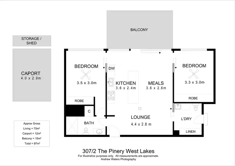 Floorplan of Homely apartment listing, Unit 307/2 The Pinery, West Lakes SA 5021