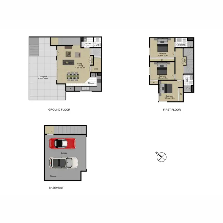 Floorplan of Homely townhouse listing, 19/5 Nevertire Street, Lawson ACT 2617