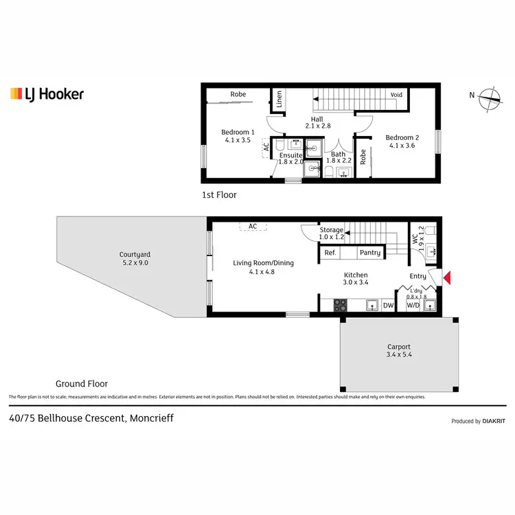 Floorplan of Homely townhouse listing, 40/75 Bellhouse Crescent, Moncrieff ACT 2914