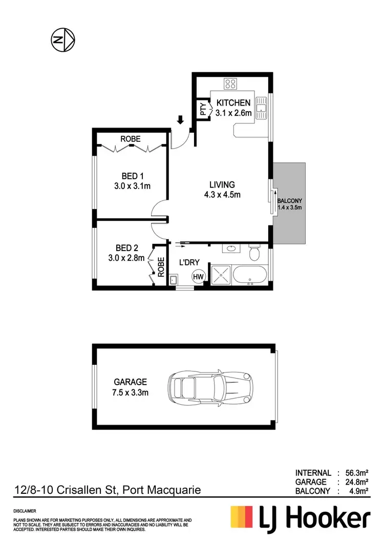 Floorplan of Homely unit listing, 12/8-10 Crisallen Street, Port Macquarie NSW 2444