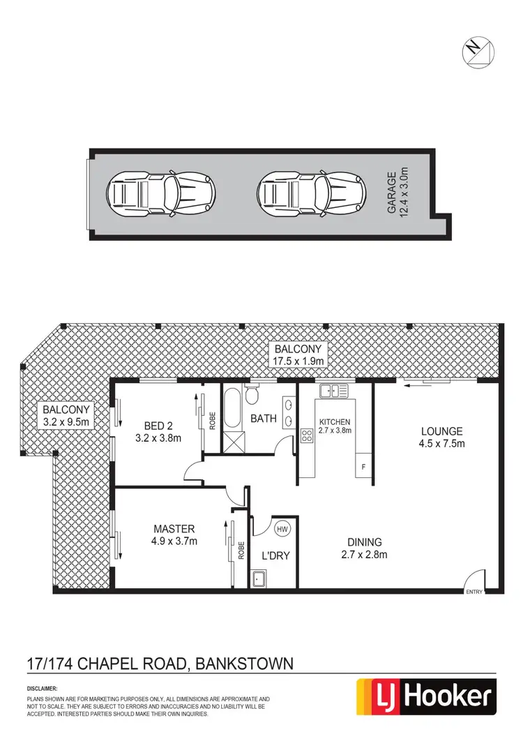 Floorplan of Homely unit listing, 17/174 Chapel Road, Bankstown NSW 2200