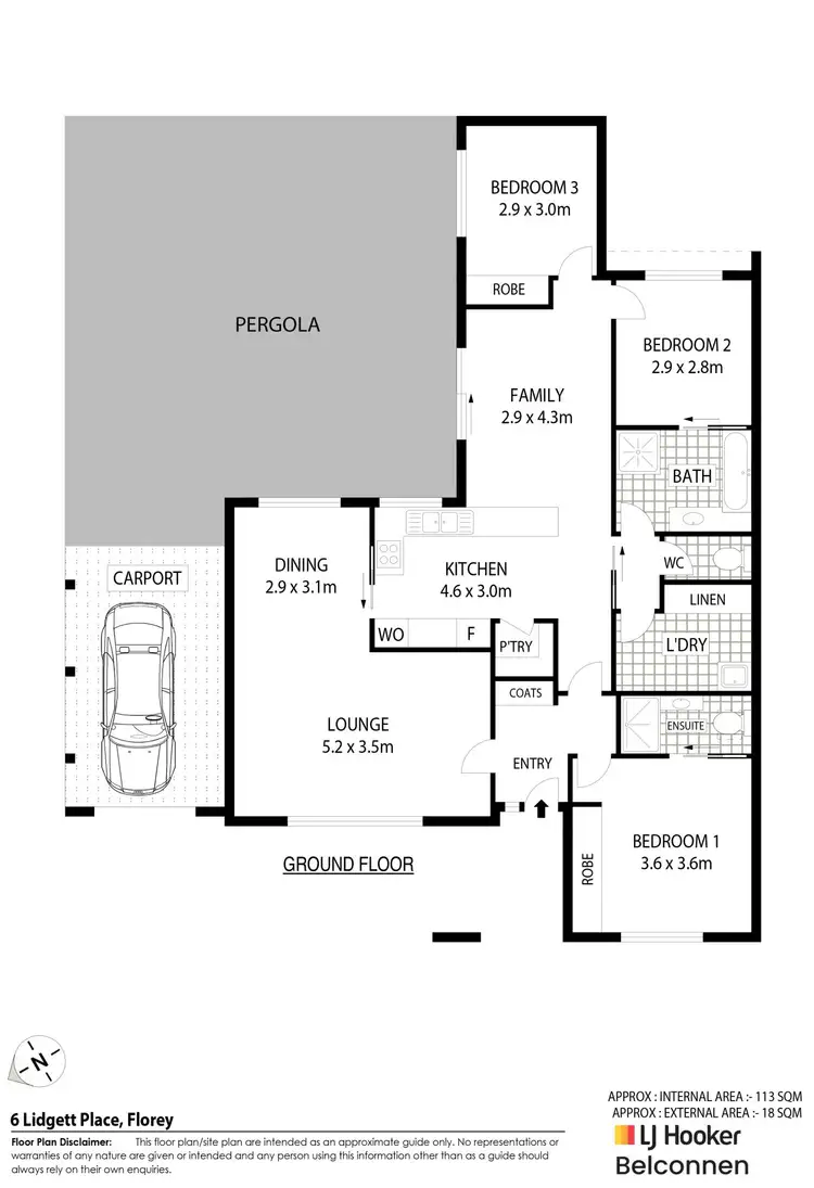 Floorplan of Homely house listing, 6 Lidgett Place, Florey ACT 2615