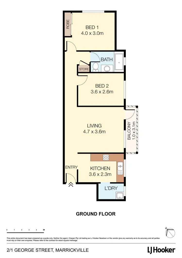 Floorplan of Homely apartment listing, 2/1 George Street, Marrickville NSW 2204