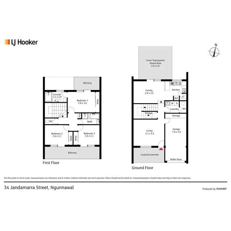 Floorplan of Homely townhouse listing, 34 Jandamarra Street, Ngunnawal ACT 2913