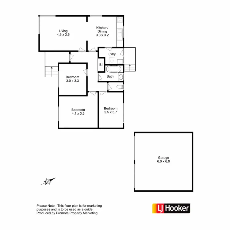 Floorplan of Homely house listing, 6 Acacia Crescent, Gagebrook TAS 7030