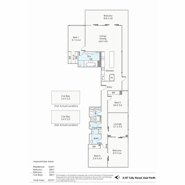 Floorplan of Homely apartment listing, 5/47 Tully Road, East Perth WA 6004