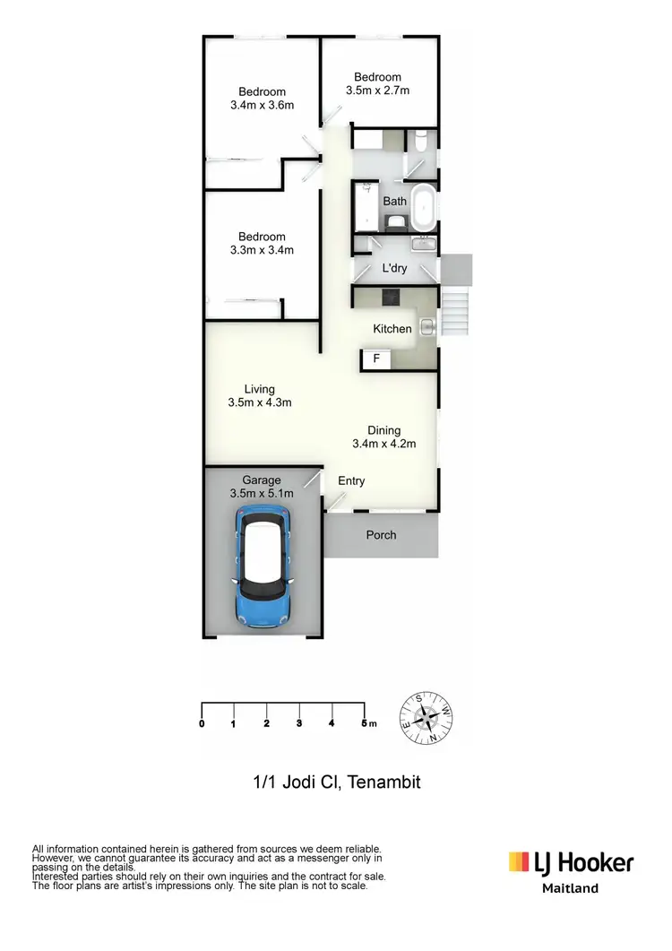 Floorplan of Homely unit listing, 1/1 Jodi Close, Tenambit NSW 2323