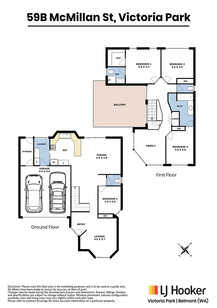 Floorplan of Homely townhouse listing, 59B McMillan Street, Victoria Park WA 6100