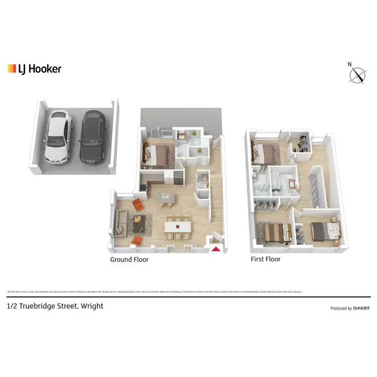 Floorplan of Homely townhouse listing, 1/2 Truebridge Street, Wright ACT 2611