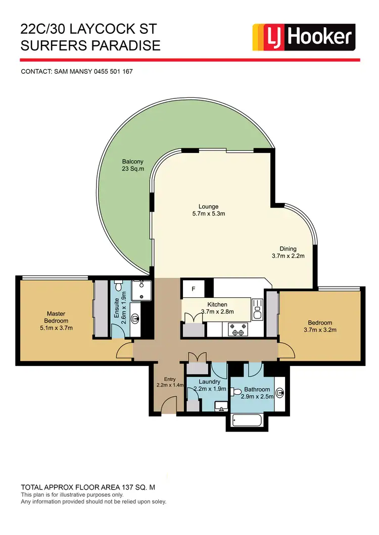 Floorplan of Homely unit listing, 22C/30 Laycock Street, Surfers Paradise QLD 4217