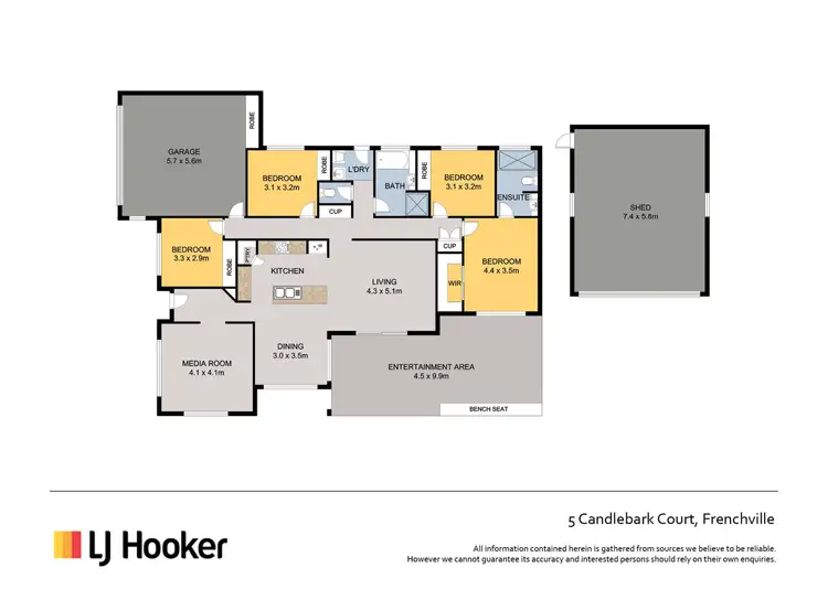 Floorplan of Homely house listing, 5 Candlebark Court, Frenchville QLD 4701