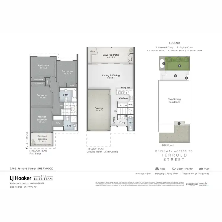 Floorplan of Homely townhouse listing, 3/85 Jerrold Street, Sherwood QLD 4075