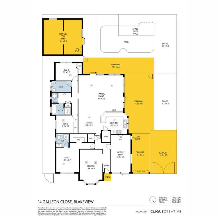 Floorplan of Homely house listing, 14 Galleon Close, Blakeview SA 5114