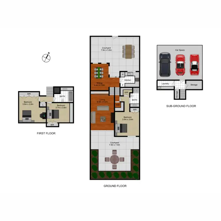 Floorplan of Homely townhouse listing, 7/36 Gosse Street, Kingston ACT 2604
