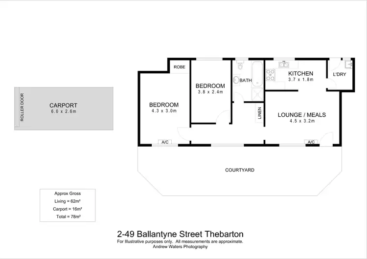 Floorplan of Homely unit listing, 2/49 Ballantyne Street, Thebarton SA 5031