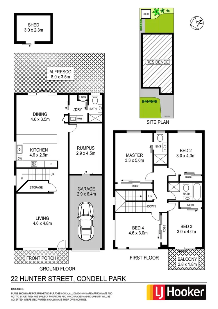 Floorplan of Homely semi-detached listing, 22 Hunter Street, Condell Park NSW 2200