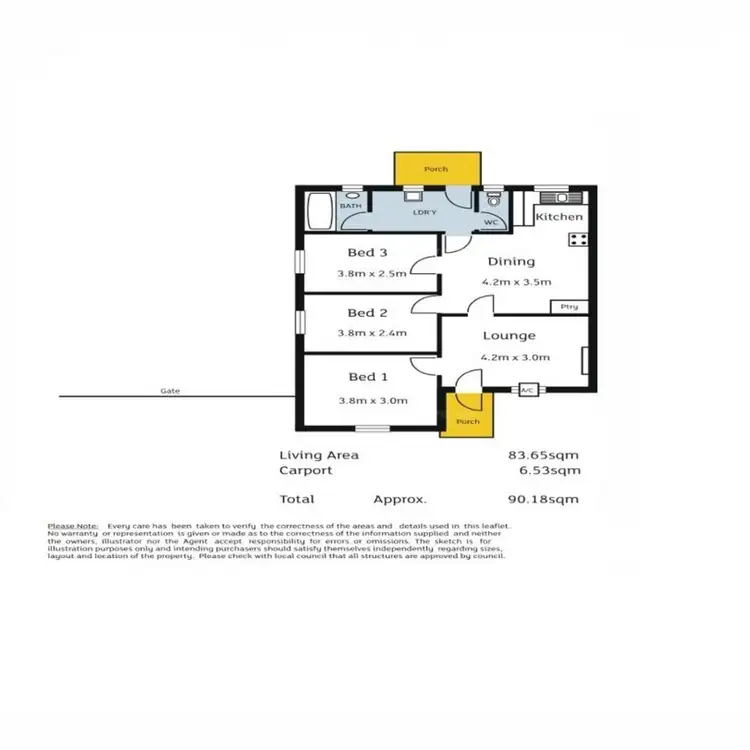 Floorplan of Homely semi-detached listing, 3 Cockshell Street, Davoren Park SA 5113