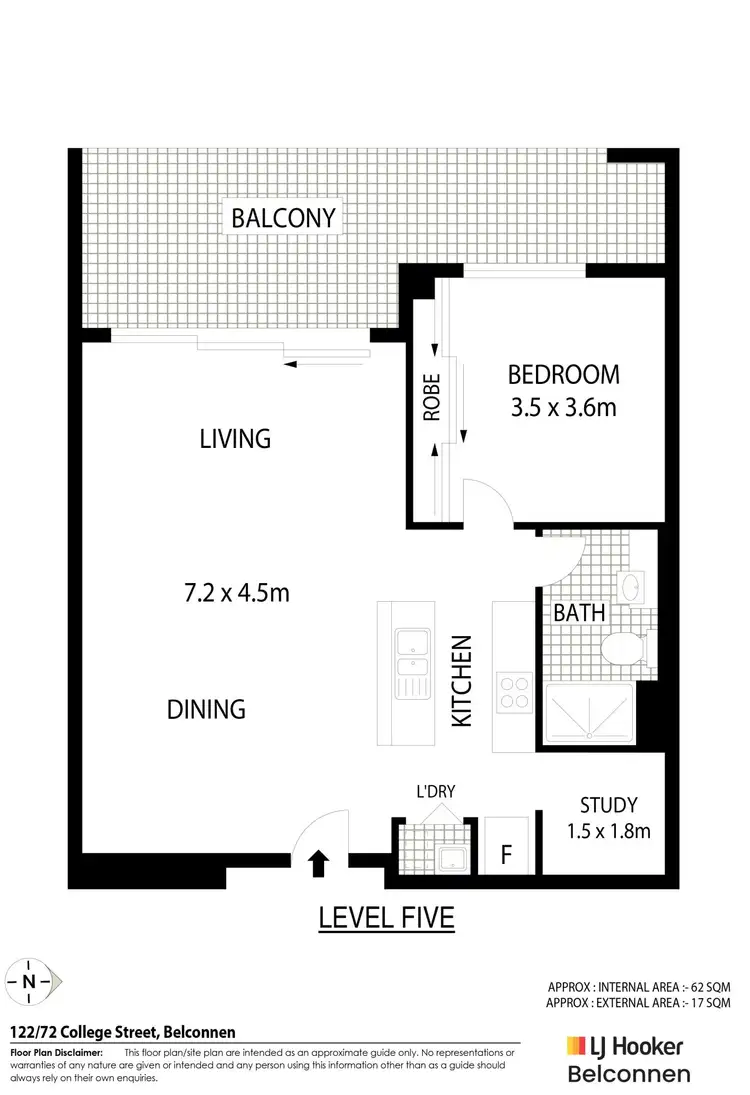Floorplan of Homely apartment listing, 122/72 College Street, Belconnen ACT 2617