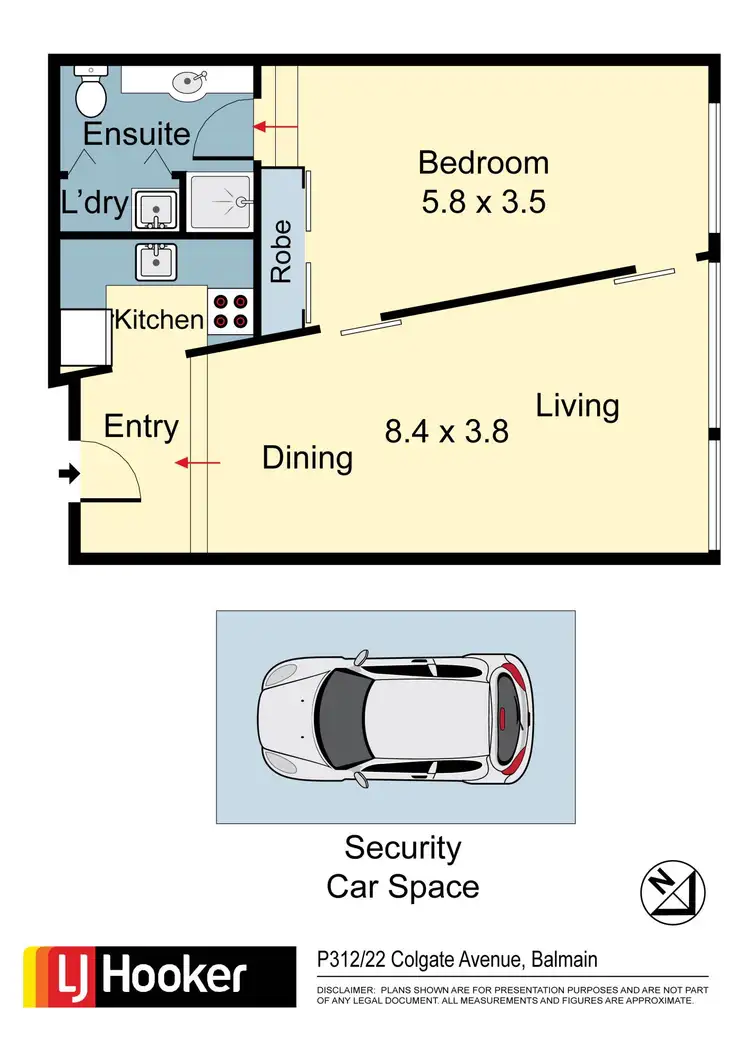 Floorplan of Homely unit listing, P312/22 Colgate Avenue, Balmain NSW 2041