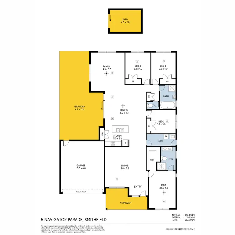 Floorplan of Homely house listing, 5 Navigator Parade, Smithfield SA 5114