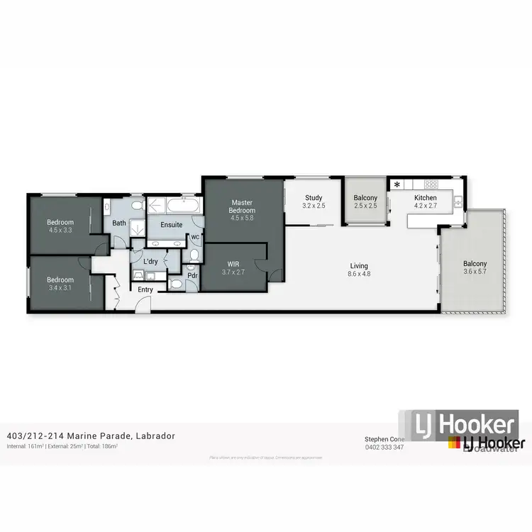 Floorplan of Homely apartment listing, 403/212-214 Marine Parade, Labrador QLD 4215