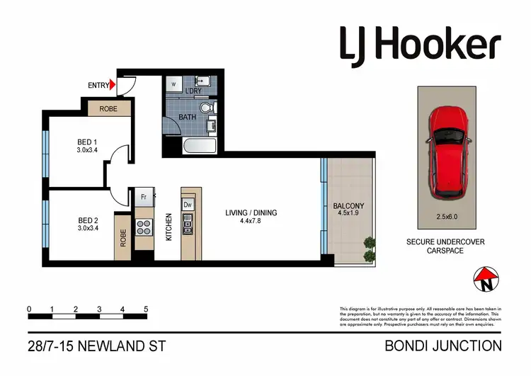 Floorplan of Homely apartment listing, 28/7-15 Newland Street, Bondi Junction NSW 2022