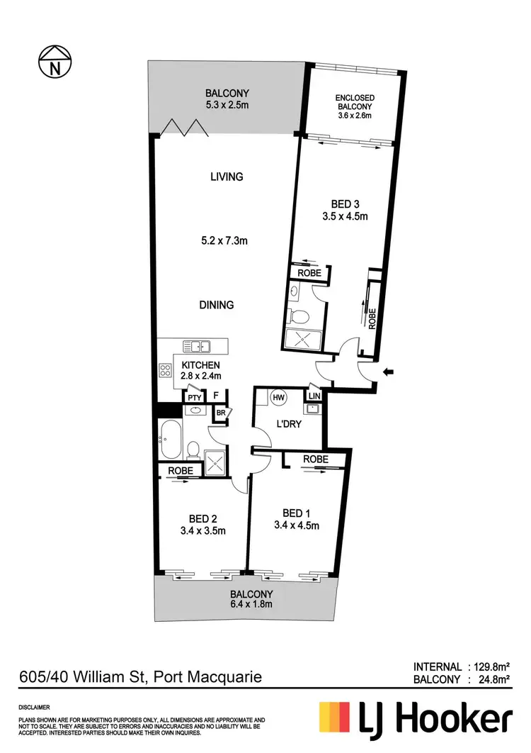 Floorplan of Homely apartment listing, 605/40 William Street, Port Macquarie NSW 2444