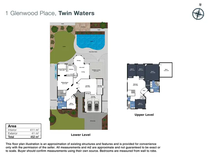 Floorplan of Homely house listing, 1 Glenwood Place, Twin Waters QLD 4564