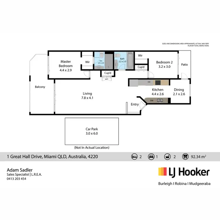 Floorplan of Homely unit listing, E5/1 Great Hall Drive, Miami QLD 4220