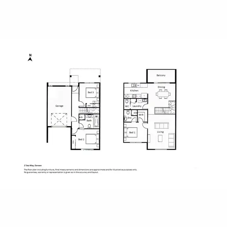 Floorplan of Homely townhouse listing, 2 Tata Way, Doreen VIC 3754