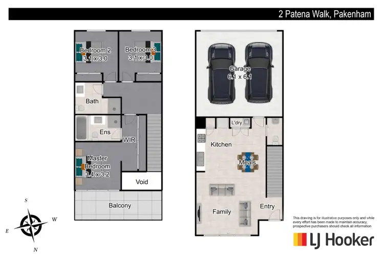 Floorplan of Homely townhouse listing, 2 Patena Walk, Pakenham VIC 3810