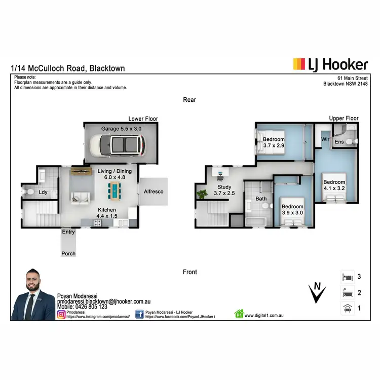 Floorplan of Homely townhouse listing, 1/14 McCulloch Road, Blacktown NSW 2148