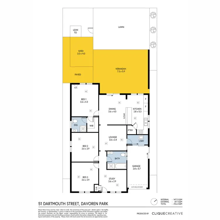 Floorplan of Homely house listing, 51 Dartmouth Street, Davoren Park SA 5113